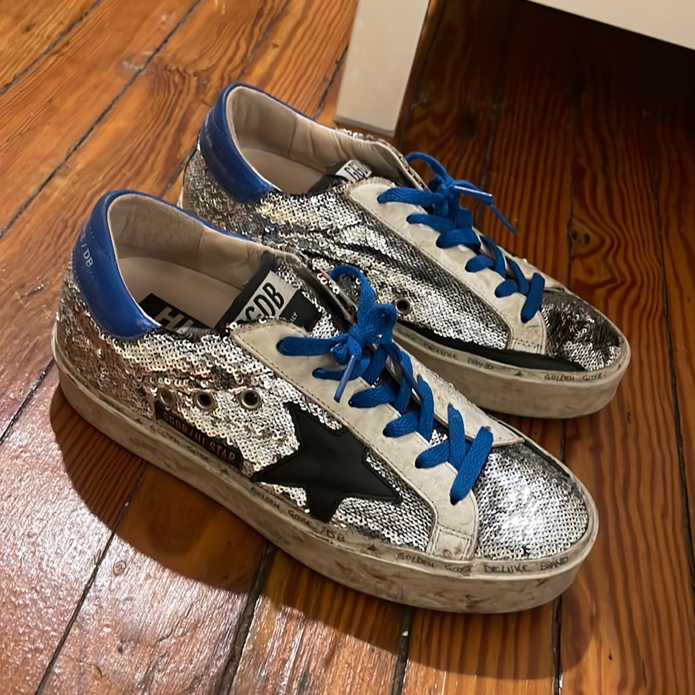 Special edition golden goose — silver sequins reversible to leopard sequins